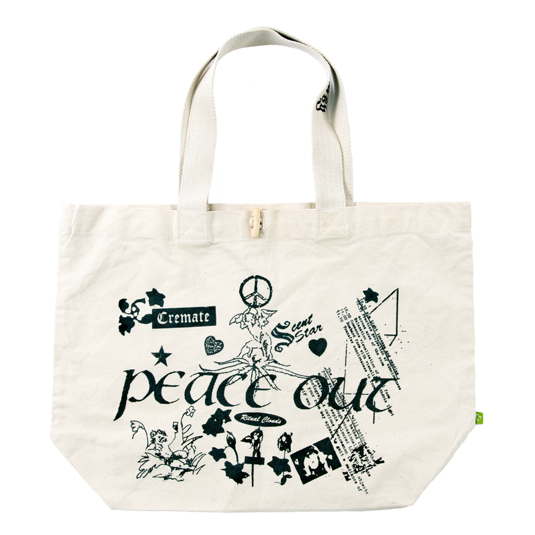 Peace Out Tote Bag, Cream